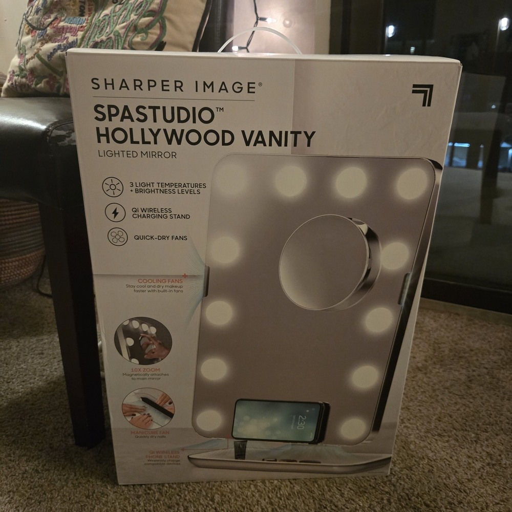 Silver Vanity Mirror with Lights